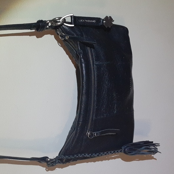 Lucky Brand purse with cute key ring Black leather purse - Picture 3 of 8